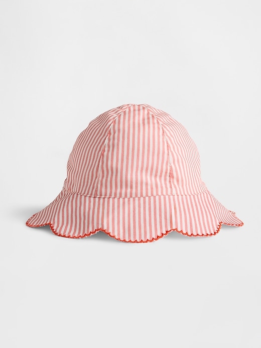 cappello da pescatore a righe smerlate per neonati e bambini