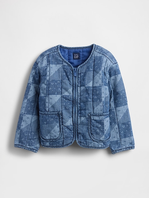 giacca in denim trapuntata patchwork per neonati e bambini