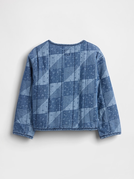 giacca in denim trapuntata patchwork per neonati e bambini
