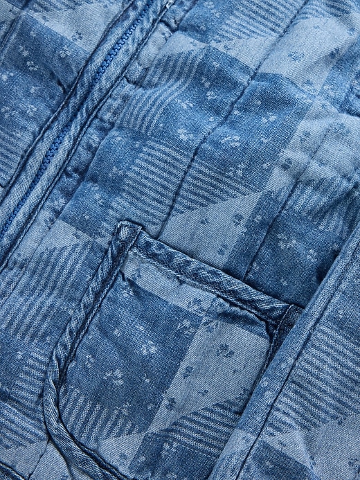 giacca in denim trapuntata patchwork per neonati e bambini