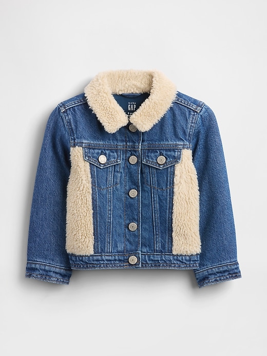 giacca in denim sherpa icon per neonati e bambini