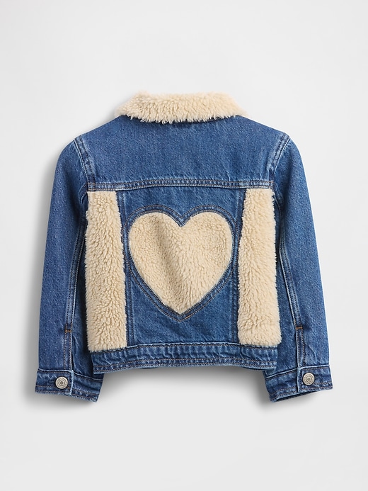 giacca in denim sherpa icon per neonati e bambini
