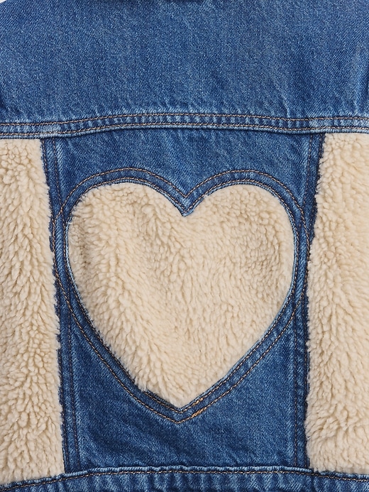 giacca in denim sherpa icon per neonati e bambini