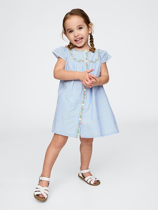 abito camicia con maniche a palloncino per neonati e bambini piccoli