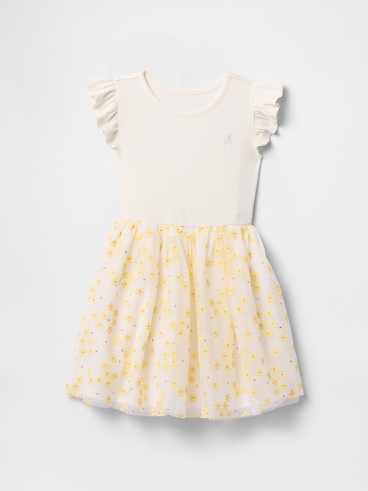 vestito in tulle a fiori 2 in 1 per neonati e bambini piccoli