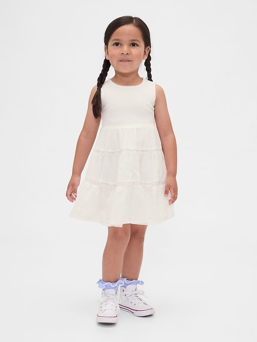 abito in misto pizzo per neonati e bambini