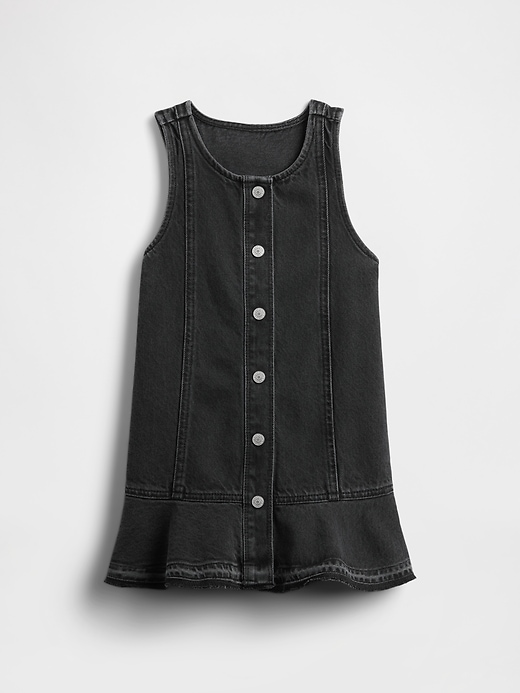 abito in denim con orlo a peplo per neonati e bambini piccoli