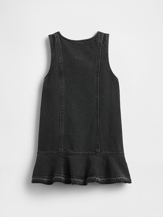 abito in denim con orlo a peplo per neonati e bambini piccoli