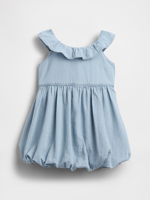 vestito a bolle in denim per neonati e bambini