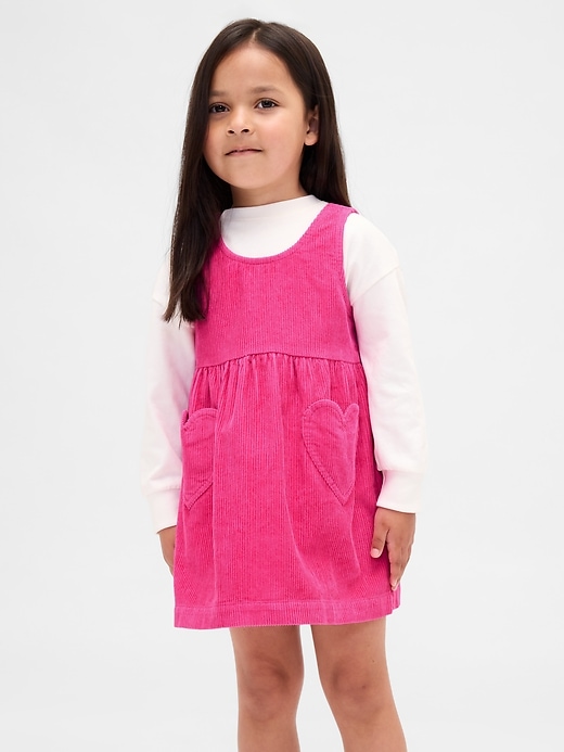 maglione a cuore in velluto a coste per neonati e bambini