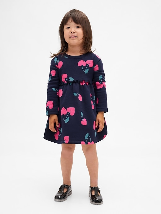 vestito felpato con volant in vita per neonati e bambini piccoli