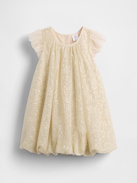 vestito a bolle in tulle con paillettes per neonati e bambini piccoli