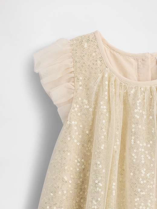 vestito a bolle in tulle con paillettes per neonati e bambini piccoli