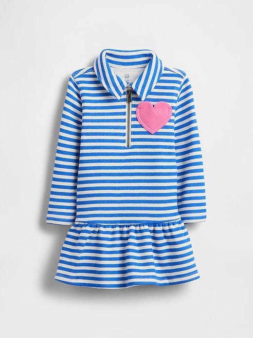 vestito felpato con mezza zip per neonati e bambini piccoli
