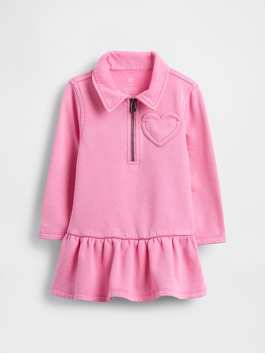 vestito felpato con mezza zip per neonati e bambini piccoli