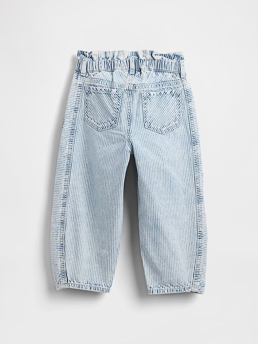 jeans a ferro di cavallo a righe in denim per neonati e bambini