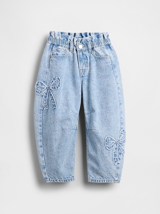 jeans a ferro di cavallo con fiocco per neonati e bambini