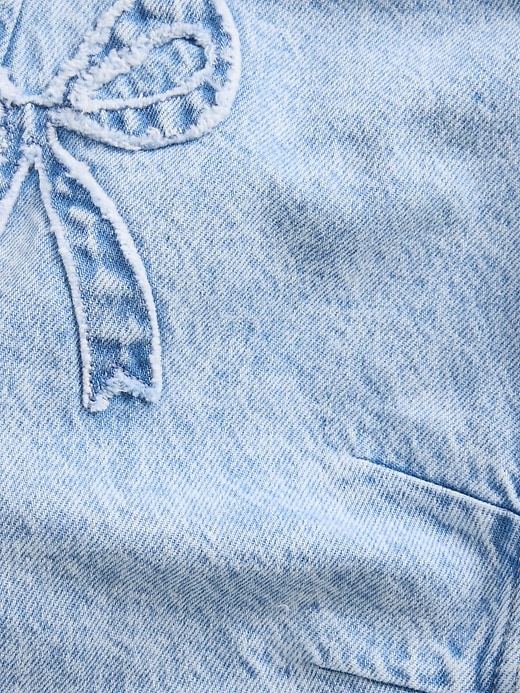 jeans a ferro di cavallo con fiocco per neonati e bambini