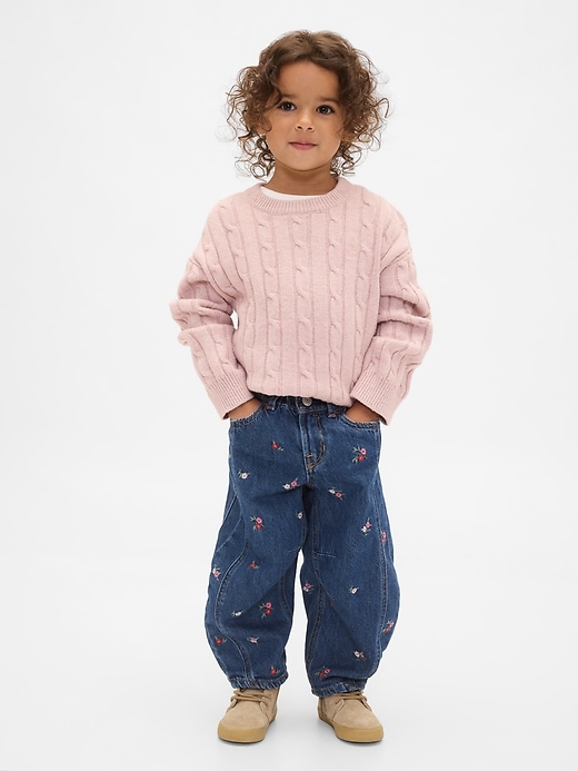 jeans a ferro di cavallo floreali per neonati e bambini