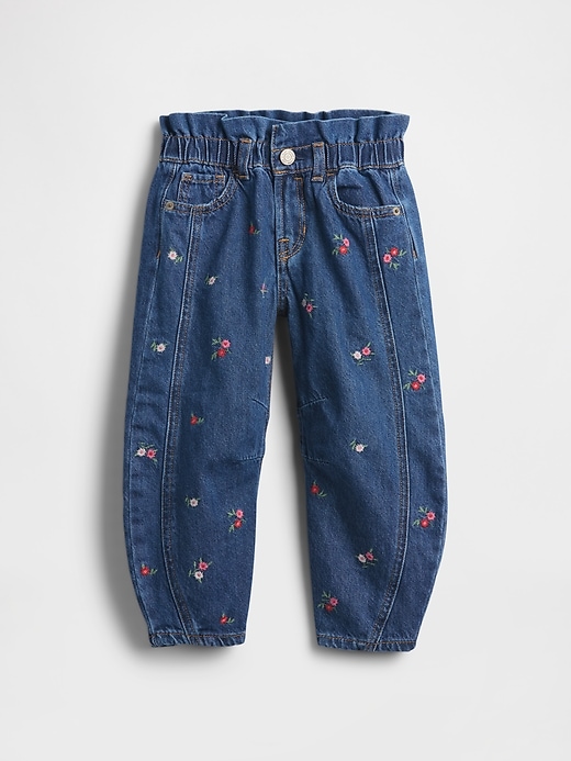 jeans a ferro di cavallo floreali per neonati e bambini