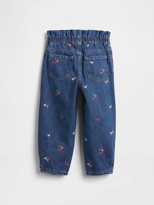 jeans a ferro di cavallo floreali per neonati e bambini