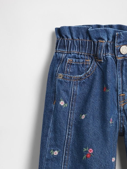 jeans a ferro di cavallo floreali per neonati e bambini