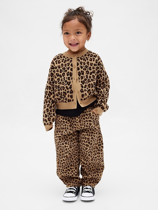 jeans a ferro di cavallo leopardati per neonati e bambini