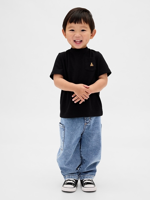 jeans a botte lavorati a maglia per neonati e bambini