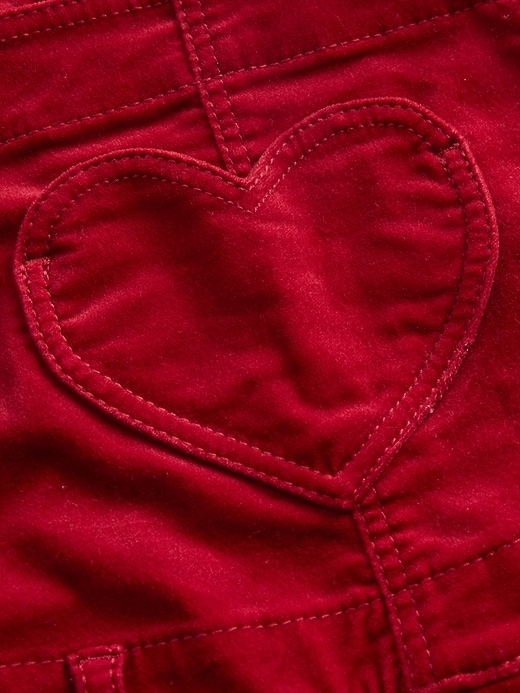 salopette in velluto a forma di cuore per neonati e bambini