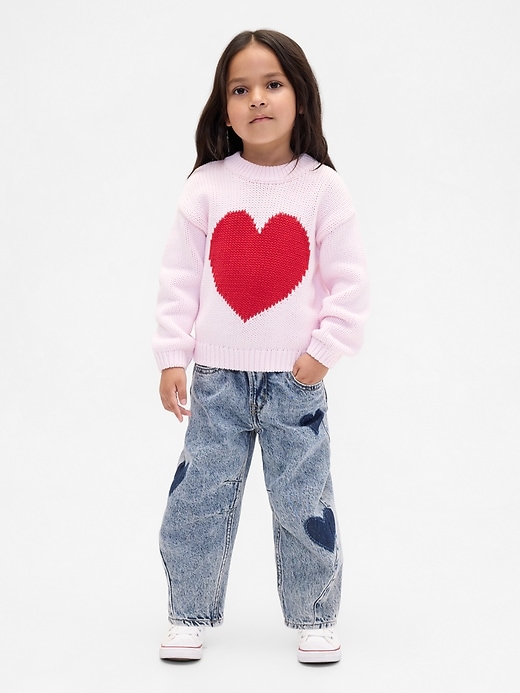 jeans a ferro di cavallo a forma di cuore per neonati e bambini