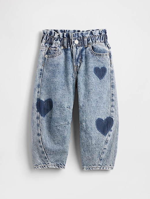 jeans a ferro di cavallo a forma di cuore per neonati e bambini