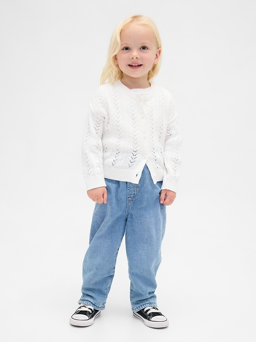 jeans a botte con fodera morbida per neonati e bambini piccoli