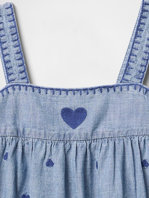 completo per neonati e bambini piccoli in chambray con cuore