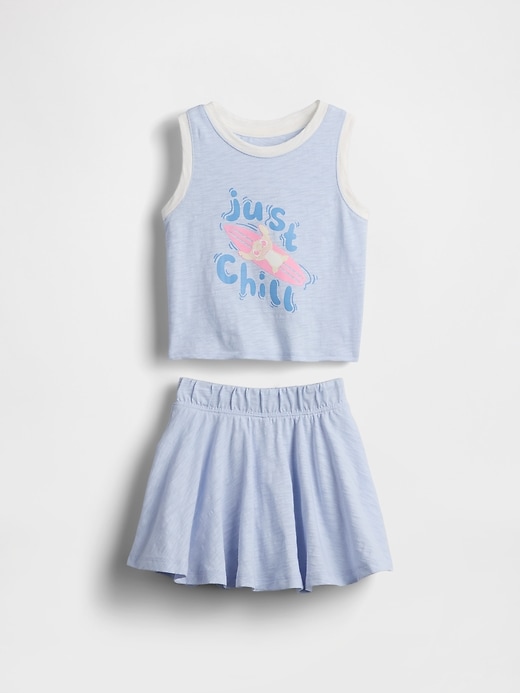 set gonna-pantalone in cotone biologico per neonati e bambini piccoli lilo stitch