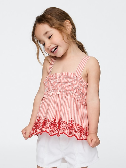 top con occhielli arricciati per neonati e bambini