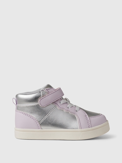 sneakers alte metallizzate per neonati e bambini piccoli