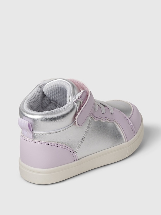 sneakers alte metallizzate per neonati e bambini piccoli