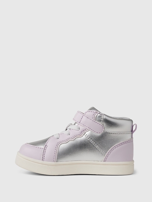 sneakers alte metallizzate per neonati e bambini piccoli