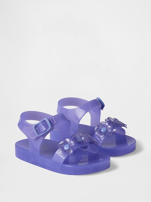 sandali con fiori in gelatina per bambini