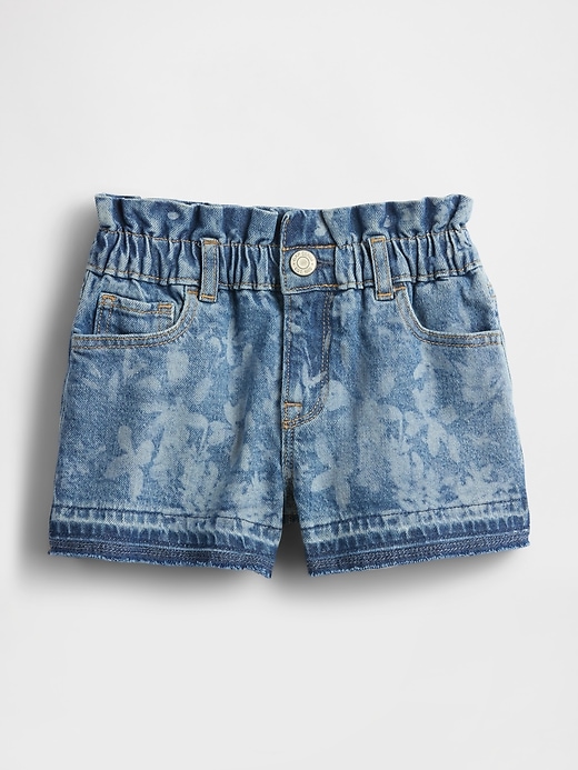 pantaloncini in denim con volant per neonati e bambini