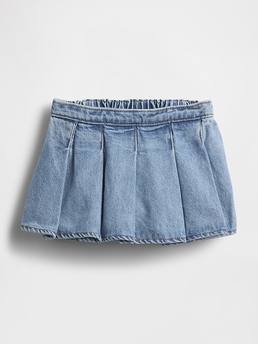 gonna-pantalone in denim plissettato per neonati e bambini piccoli