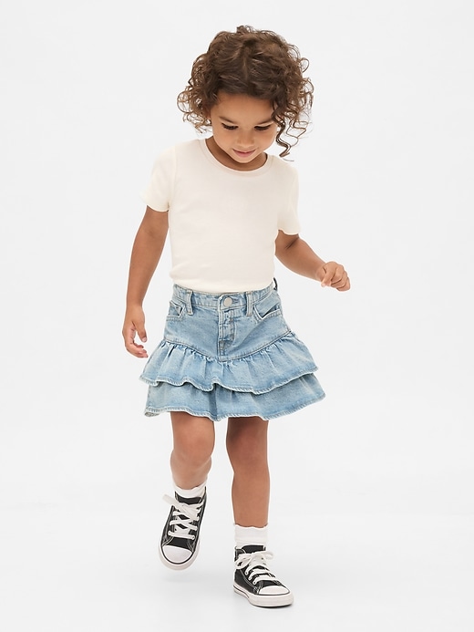 gonna a balze in denim per neonati e bambini