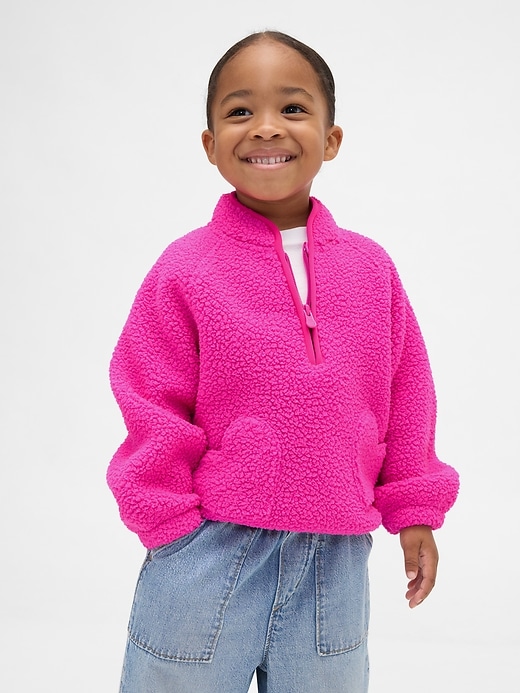 maglione sherpa con mezza zip per neonati e bambini piccoli