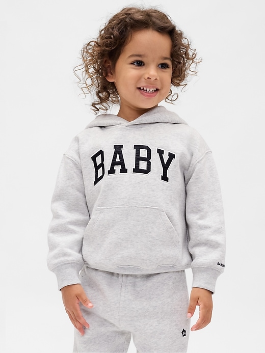 felpa con cappuccio gap × sandy liang per neonati e bambini piccoli con logo vintagesoft