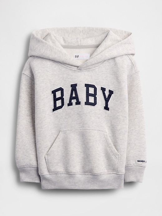 felpa con cappuccio gap × sandy liang per neonati e bambini piccoli con logo vintagesoft