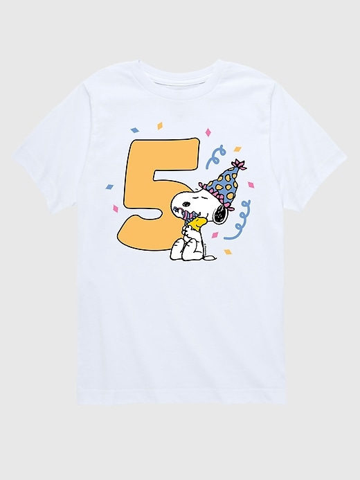 maglietta grafica a maniche corte per il 5° compleanno dei peanuts per bambini piccoli