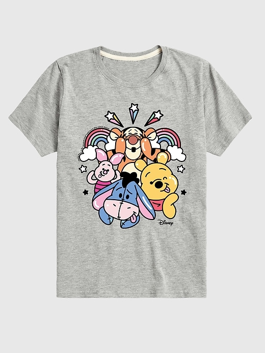 maglietta grafica a maniche corte con arcobaleno e stelle di winnie the pooh e i suoi amici per bambini