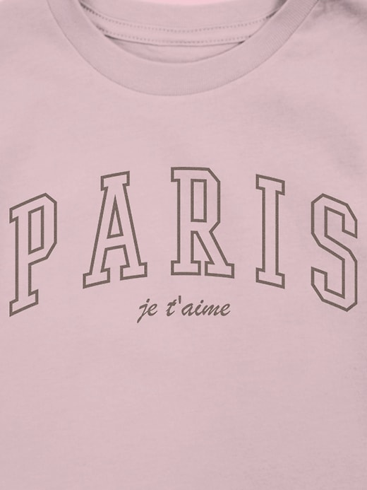maglietta grafica paris collegiate per bambini