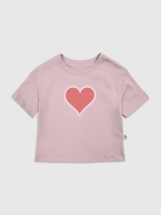 maglietta grafica a forma di cuore per bambini