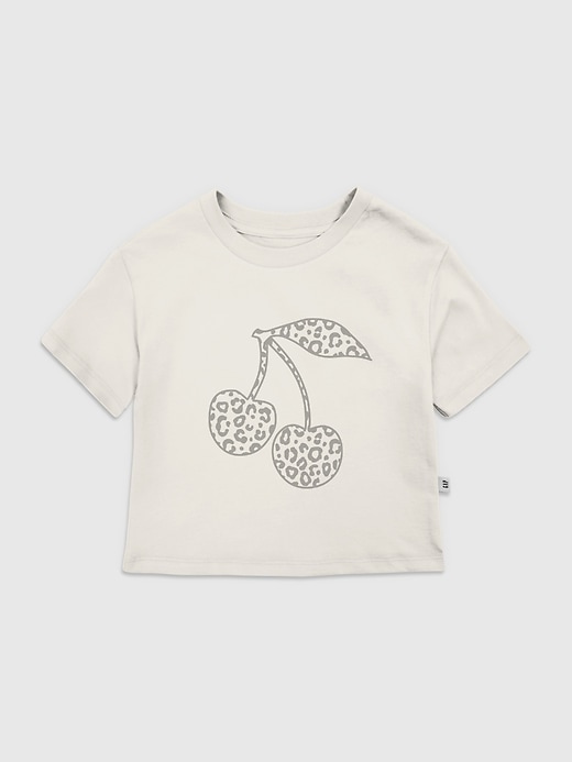 maglietta grafica con ciliegie leopardate per bambini